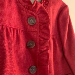 J. Crew Ruffles Coral Wool Blazer